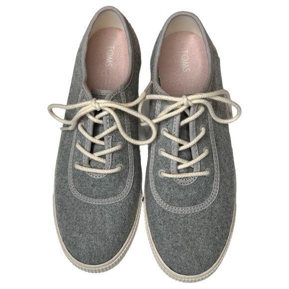 TOMS Carmel Drizzle Gray Felt Sneakers Size 8 - Picture 7 of 7